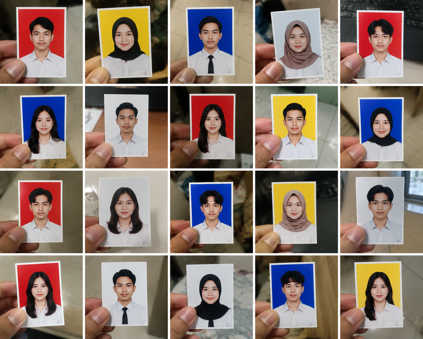 Contoh hasil cetak pas foto